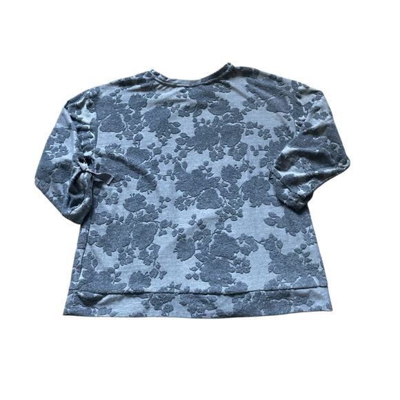 Simply Vera Wang Womens/Teen Grey Textured Floral 3/4 Sleeve Blouse Size XL - Picture 2 of 7